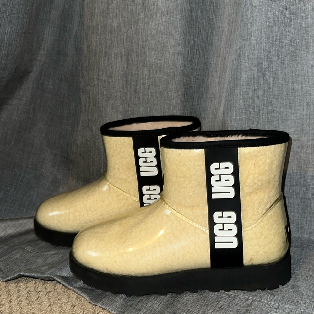 Ugg white rain boots